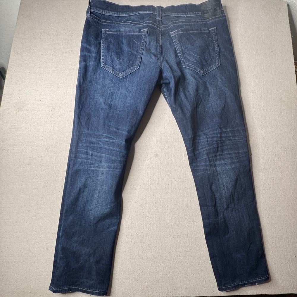 True Religion Geno Relaxed Slim Jeans 44 Blue Wash Men's Denim Y2K Streetwear - Picture 3 of 8